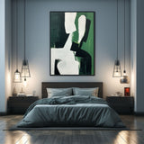 Large Black and Green Minimalist Abstract Canvas Art Original Minimalist Art Minimalist Wall Art