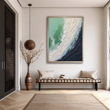 Large White And Blue Sea Texture Wall Painting Plaster Art On Canvas Sea Texture Wall Art Decor