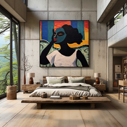 Woman applying facial mask abstract canvas art Bedroom abstract canvas art decorative painting