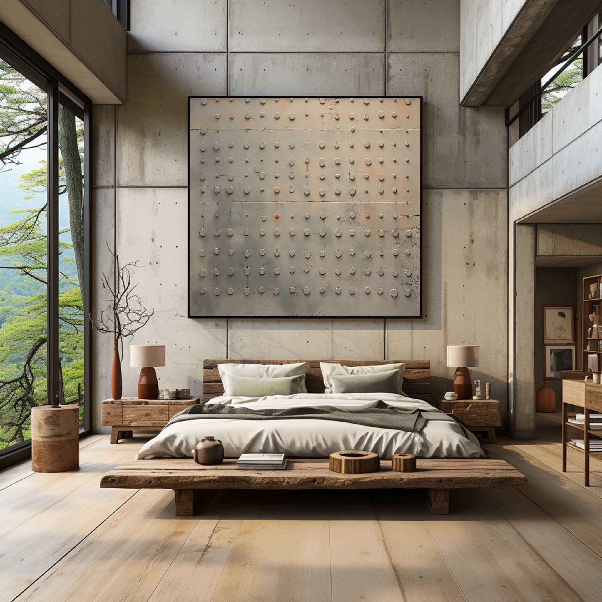 Large Earthy Canvas Wall Painting Earthy Texture Abstract Art Brown Minimalist Wall Art Wabi Sabi Art