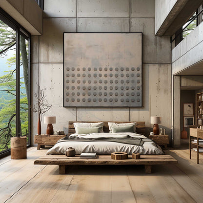 Beige and Brown 3D Abstract Texture Painting Wabi-sabi Art Beige and Brown Minimalist Canvas Wall Art