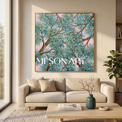 Contemporary Cubist Abstract Painting With Geometric Shapes And Neutral Tones For Modern Home Decor