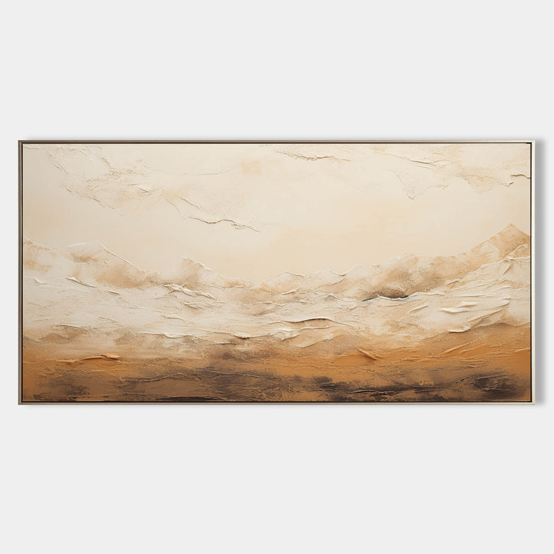 Large 3D Beige Abstract Texture Painting Wabi Sabi Wall Art Decor Beige Abstract Art On Canvas