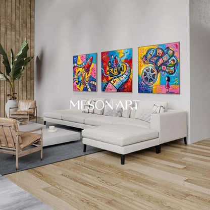 Family Artwork Contemporary Art Kids Wall Art Abstract Pop Art original artwork