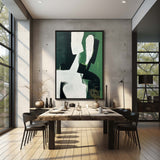 Large Black and Green Minimalist Abstract Canvas Art Original Minimalist Art Minimalist Wall Art