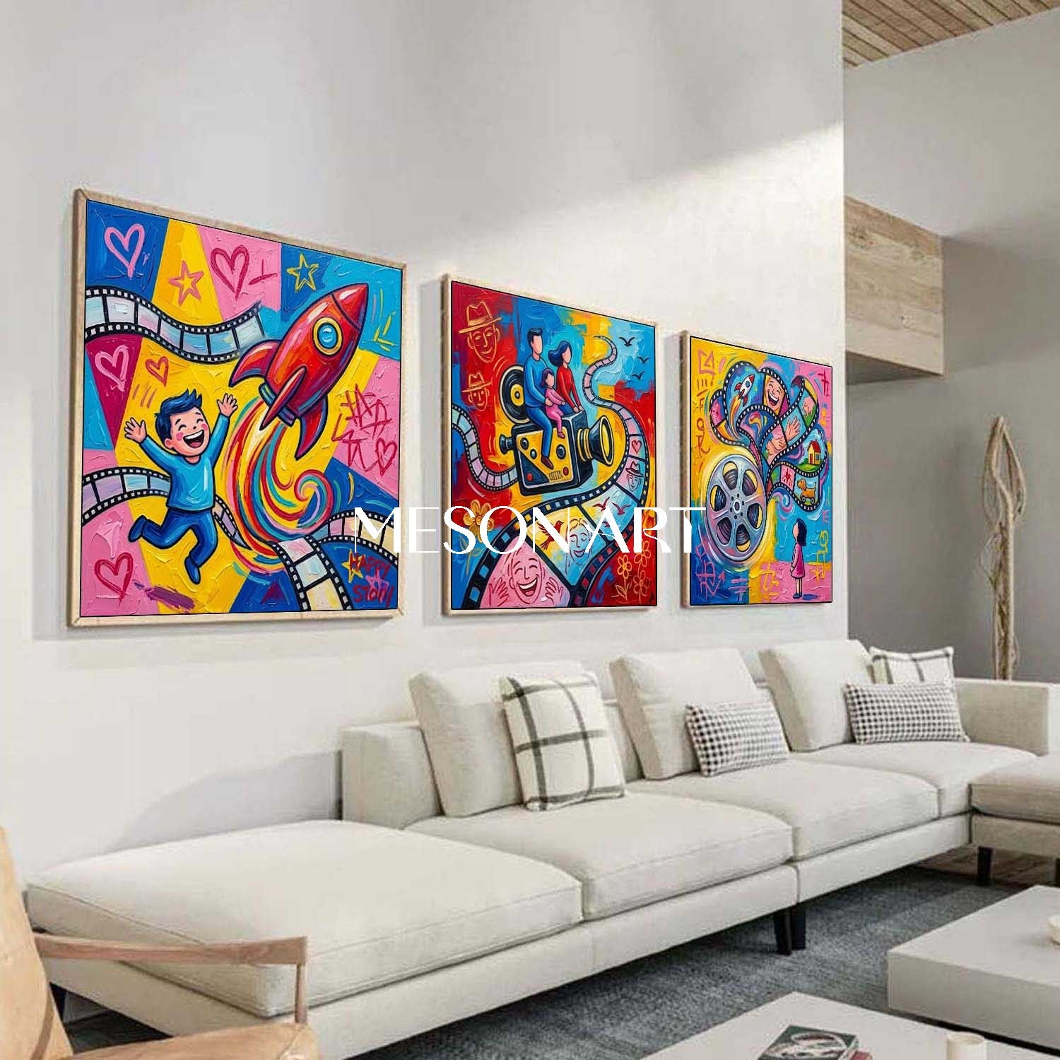 Family Artwork Contemporary Art Kids Wall Art Abstract Pop Art original artwork