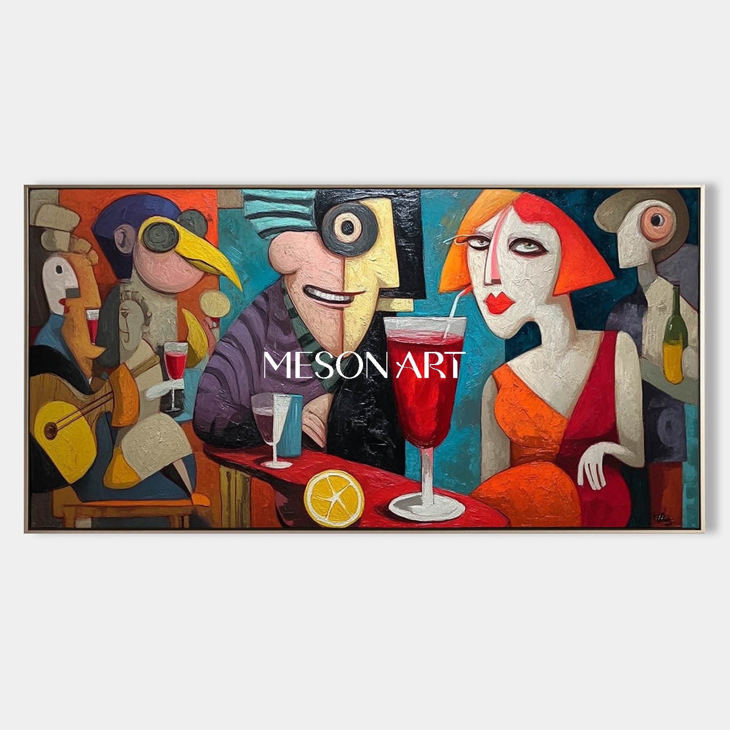 Order Large Panoramic Pop Art Painting for Living Room or Hotel Lobby