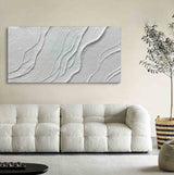White Textured Painting White 3d Texture Art White Abstract Canvas Art Plaster Abstract Painting