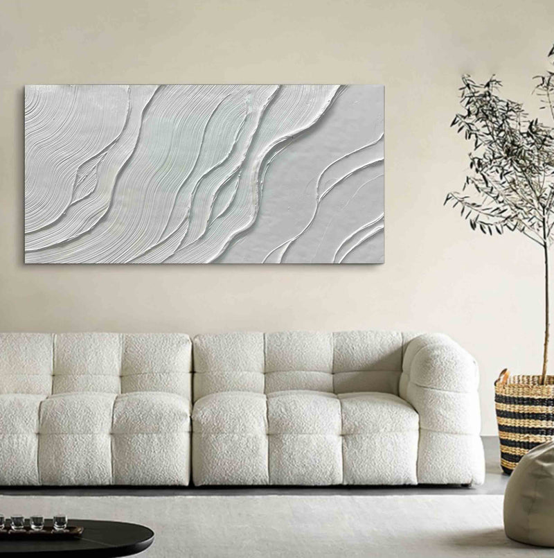 White Textured Painting White 3d Texture Art White Abstract Canvas Art Plaster Abstract Painting