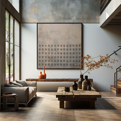 Beige and Brown 3D Abstract Texture Painting Wabi-sabi Art Beige and Brown Minimalist Canvas Wall Art