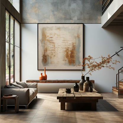 Large Beige Minimalist Wall Art Wabi-Sabi Art Beige Abstract Art Canvas Modern Minimalist Wall Art