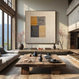 Beige Abstract Minimalist Wall Art Beige Abstract Texture Canvas Painting Wabi Sabi Wall Art Decor