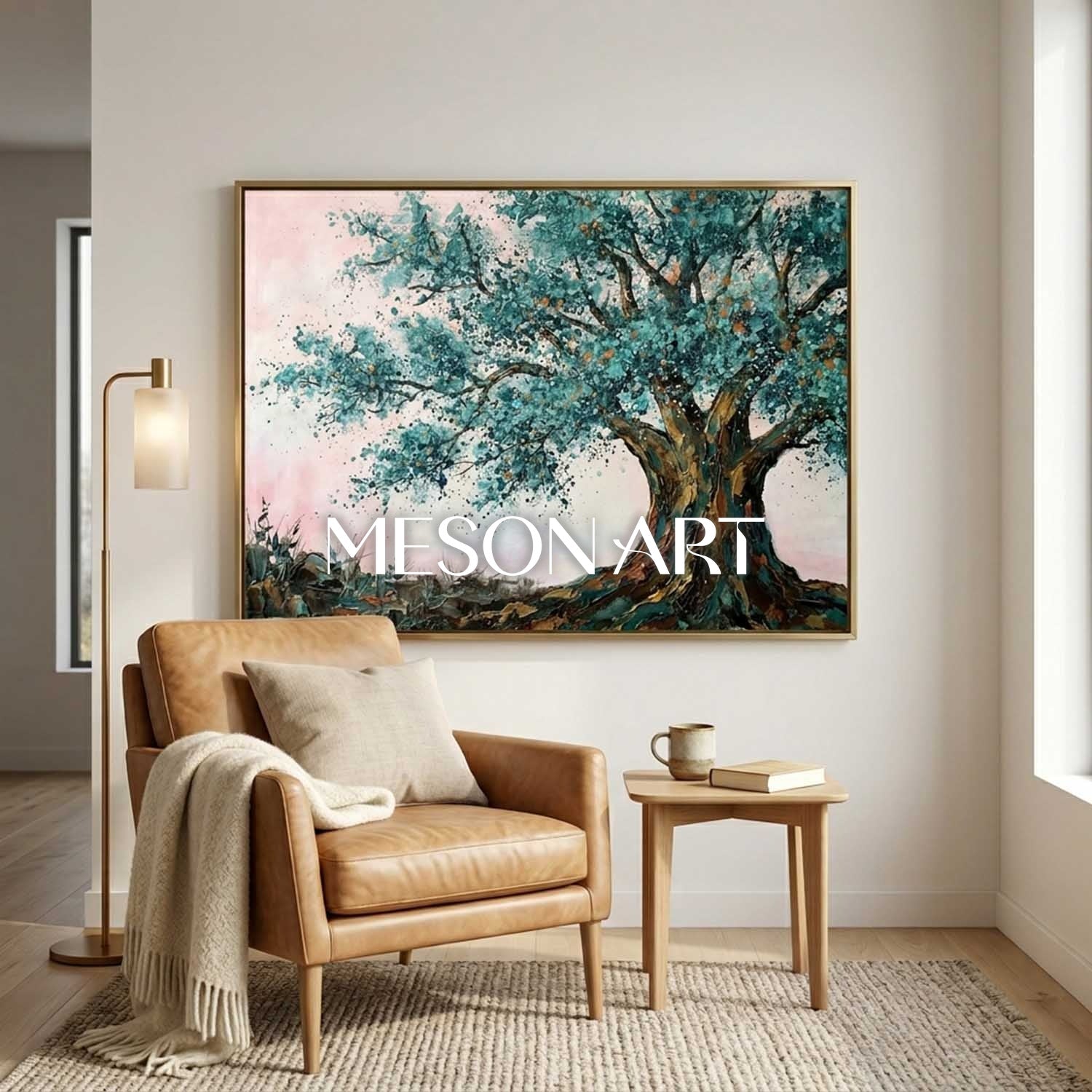 Contemporary Cubist Abstract Painting With Geometric Shapes And Neutral Tones For Modern Home Decor