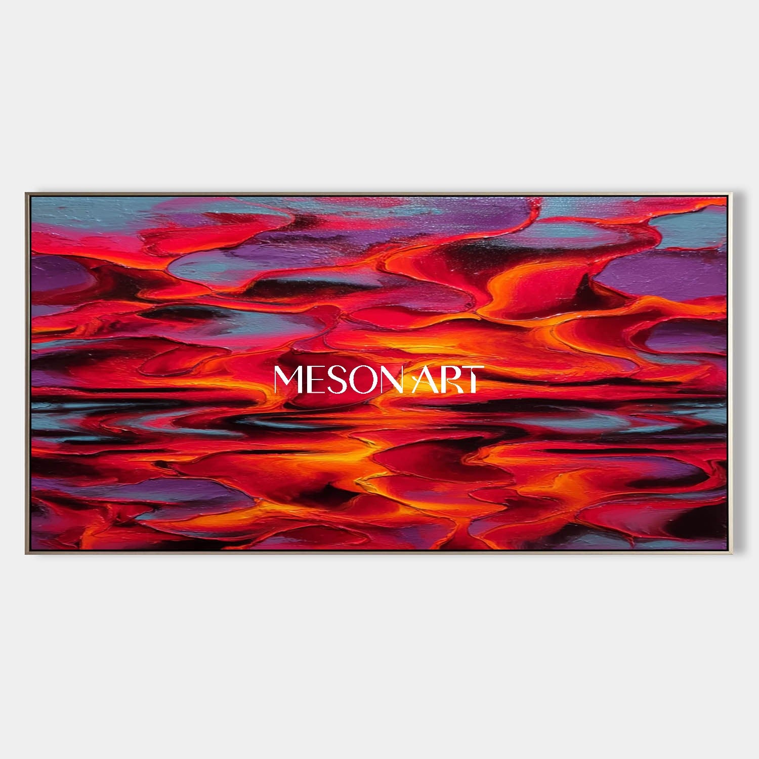Bold Crimson Textured Abstract Painting Hand Painted Modern Wall Art