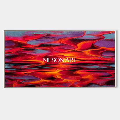 Bold Crimson Textured Abstract Painting Hand Painted Modern Wall Art