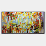 Large Palette Knife Abstract Painting Colorful Textured Painting Large Colorful Living Room Wall Hanging Painting