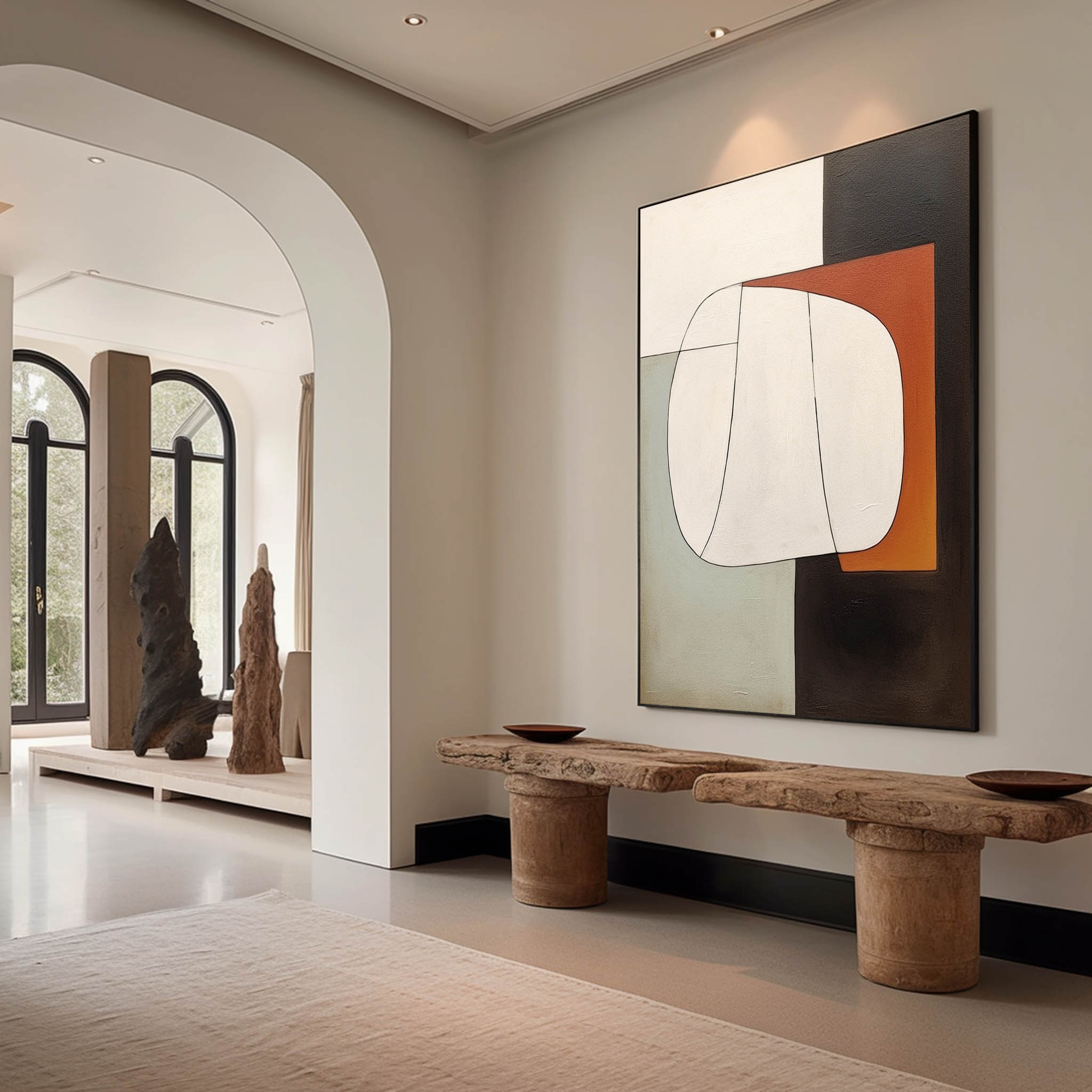 Large Minimalist Wall Art Wabi Sabi Art Abstract Painting Contemporary Minimalist Wall Art for Sale