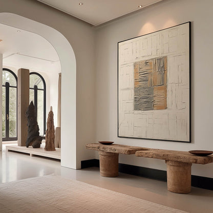 Beige Abstract Art On Canvas Large Beige Abstract Minimalist Canvas Art Beige Texture Wall Painting