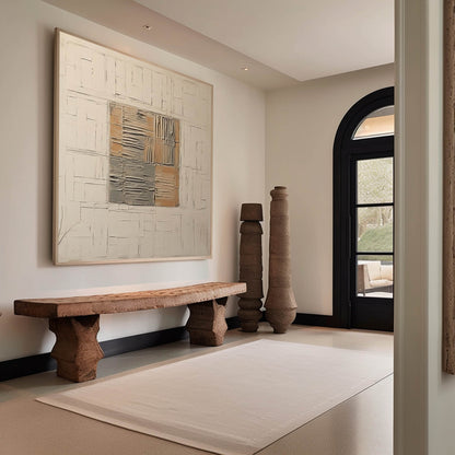 Beige Abstract Art On Canvas Large Beige Abstract Minimalist Canvas Art Beige Texture Wall Painting