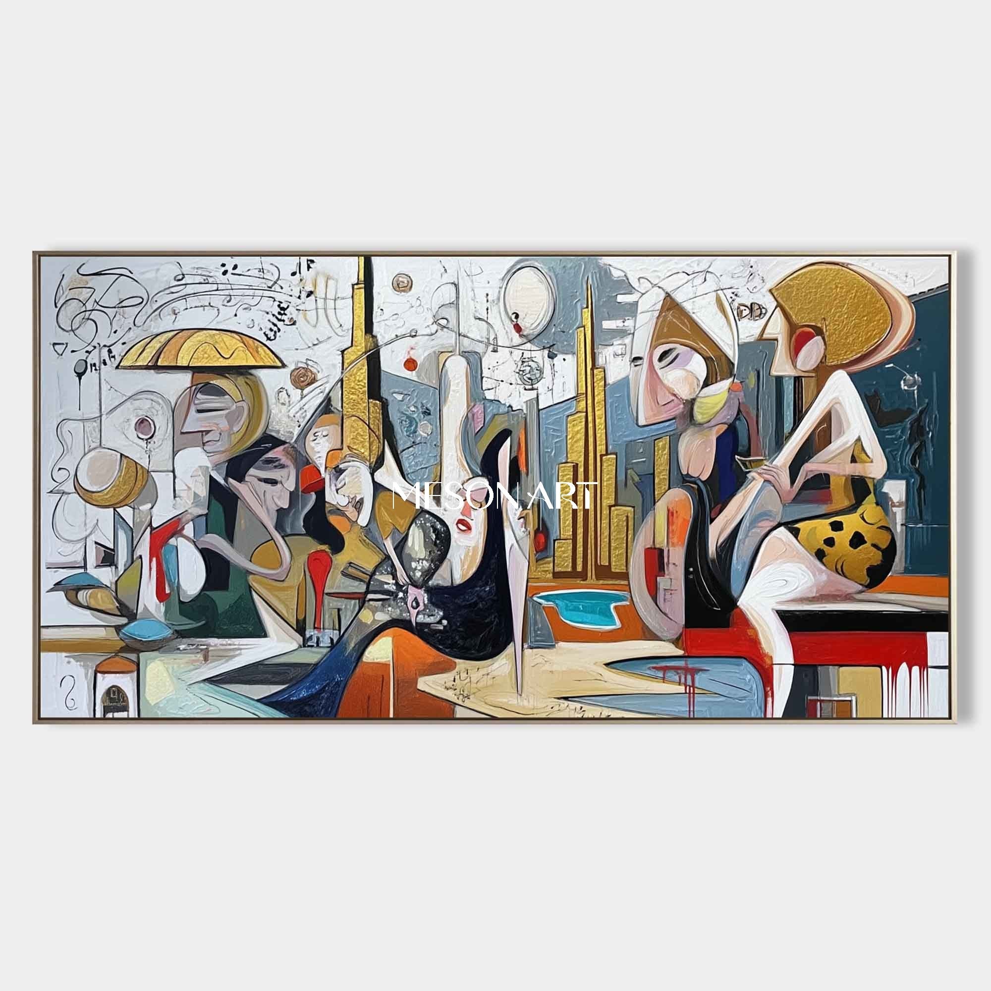 Picasso Cubist Contemporary Textured Art Horizontal Bedroom Order