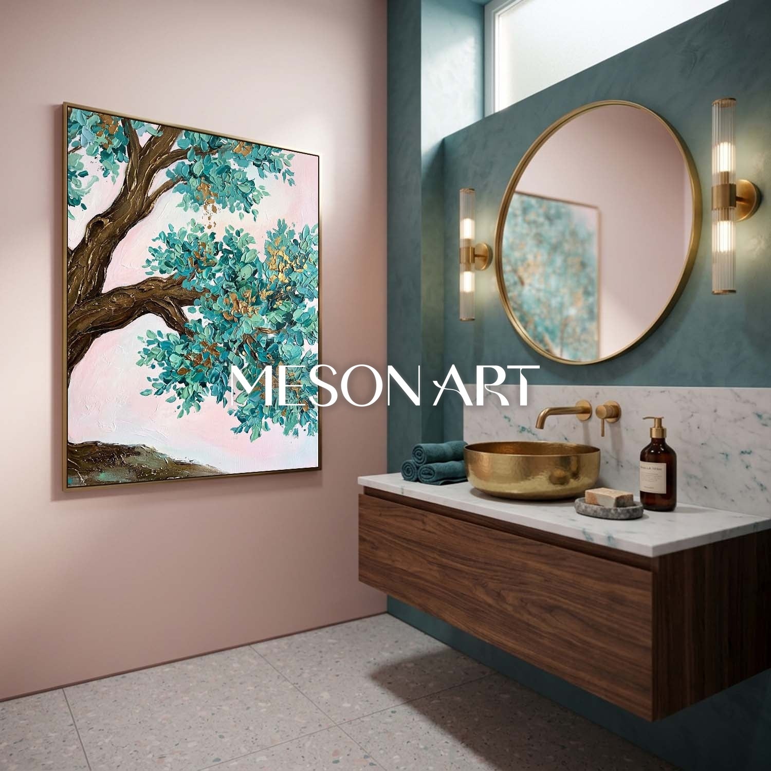 Contemporary Cubist Abstract Painting With Geometric Shapes And Neutral Tones For Modern Home Decor