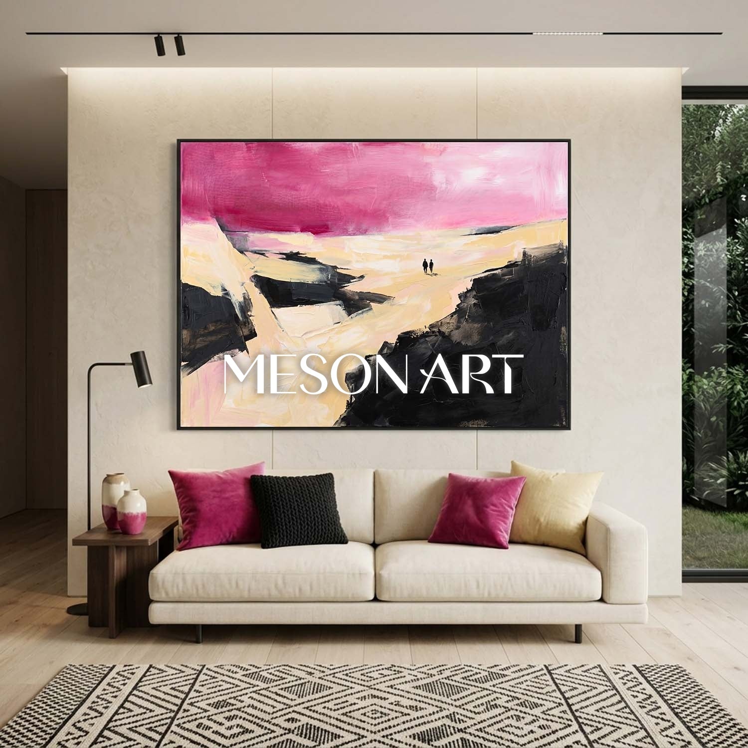 Colorful Pop Art Painting With Geometric Shapes For Modern Living Room Decor