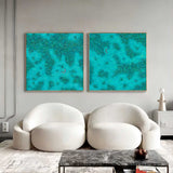3D Diver Canvas Paintings Set of 2 Diver Wall Art Blue Coast Shoal Textured Wall Art Decor Set of 2