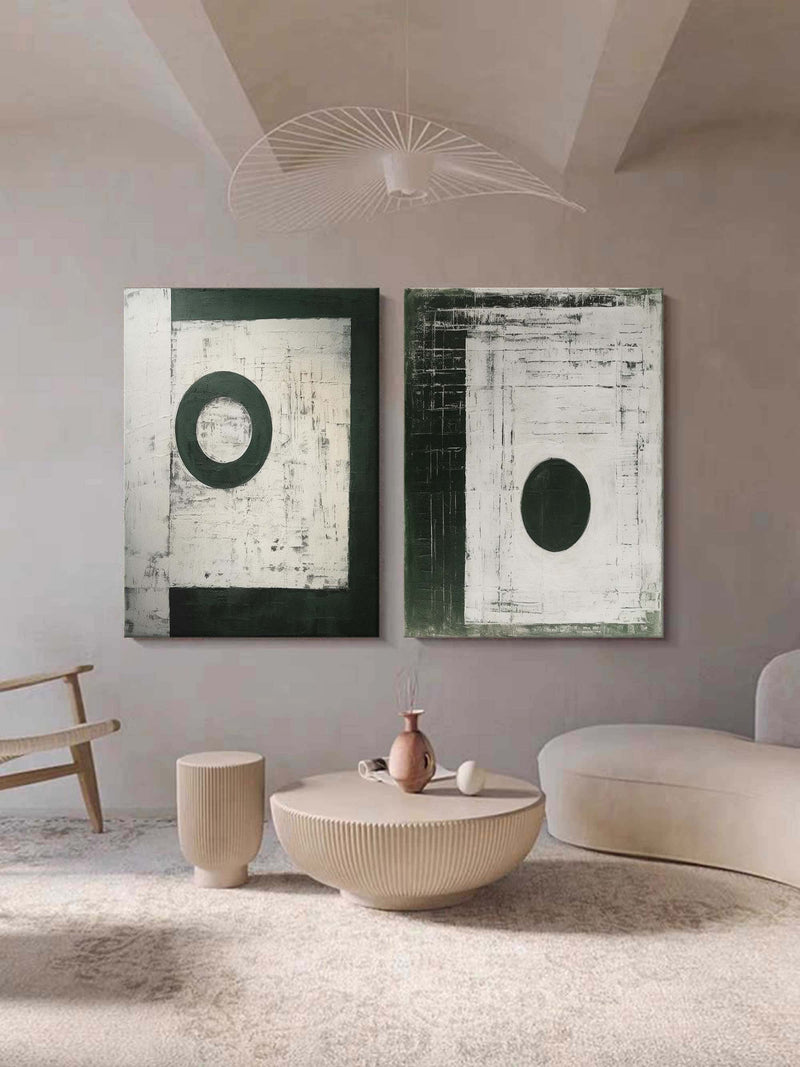 Black and White Geometric Minimalist Canvas Wall Art Set of 2 Minimalist Abstract Texture Painting