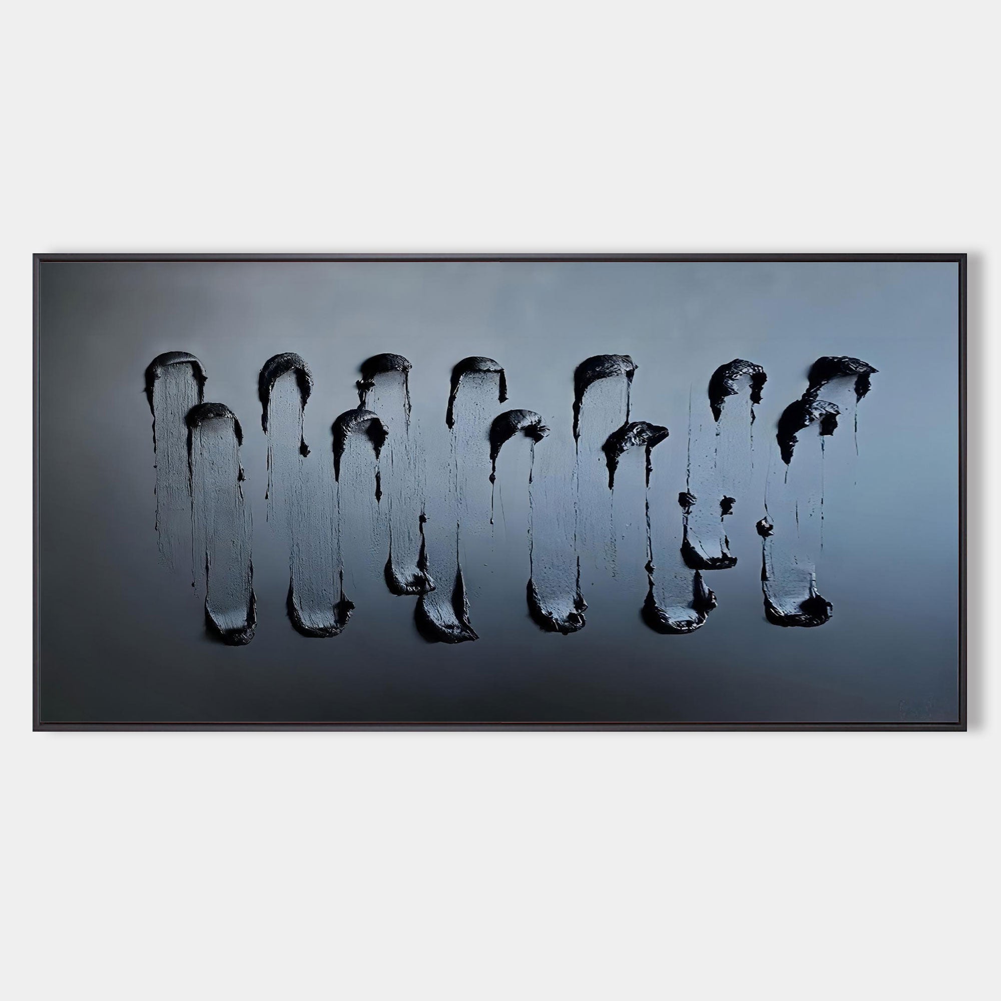 Large 3D Black Abstract Art Black Textured Wall Art Black Texture Acrylic Canvas Painting Black Art