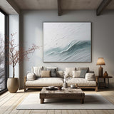 Large White Sea Texture Painting White Sea Minimalist Canvas Wall Art White Sea Abstract Oil Painting