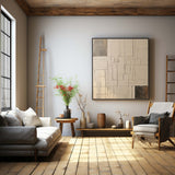 Large Beige Texture Painting Beige Abstract Minimalist Canvas Art Beige Minimalist Wall Art
