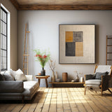 Beige Abstract Minimalist Wall Art Beige Abstract Texture Canvas Painting Wabi Sabi Wall Art Decor