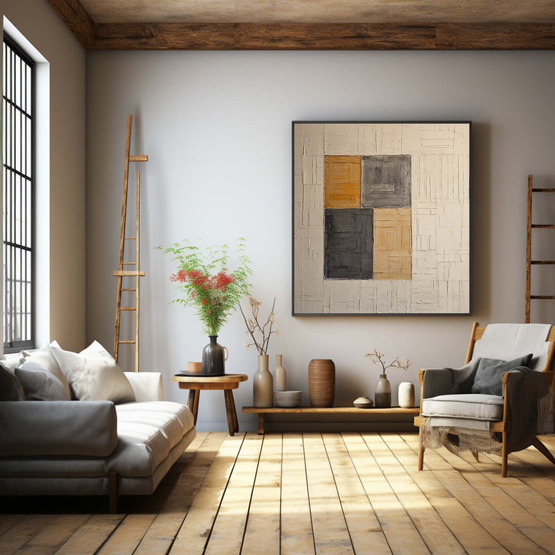 Beige Abstract Minimalist Wall Art Beige Abstract Texture Canvas Painting Wabi Sabi Wall Art Decor