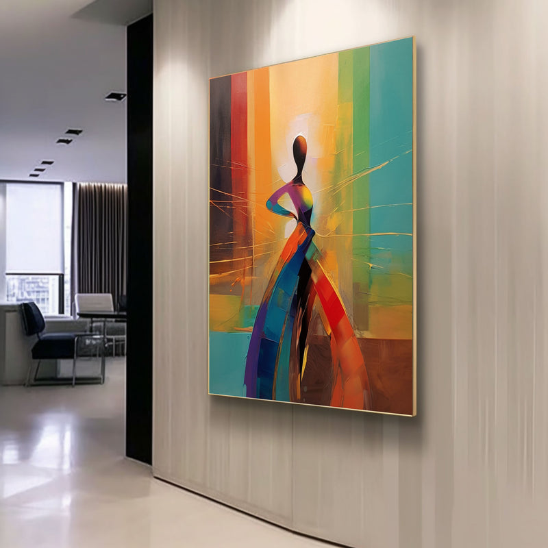 Abstract Woman Palette Oil Painting Dancing Woman Palette Canvas Art Dancing Girl on Canvas