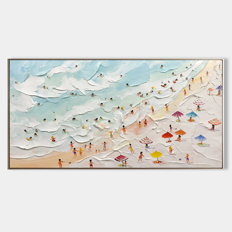 Large Seaside Vacation Canvas Oil Paintings For Sale Sea Wave Beach Landscape Canvas Art