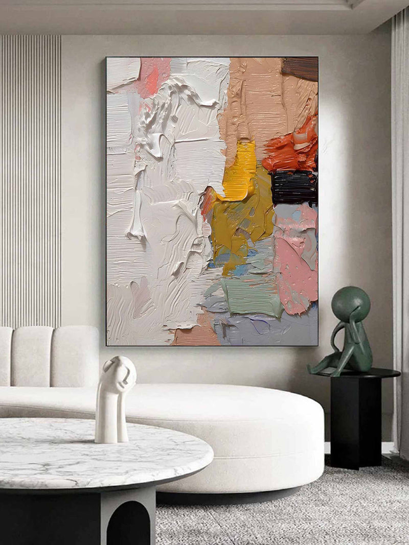 Thick Textured Abstract Canvas Art Abstract Thick Oil Painting Modern Abstract Wall Decor Painting