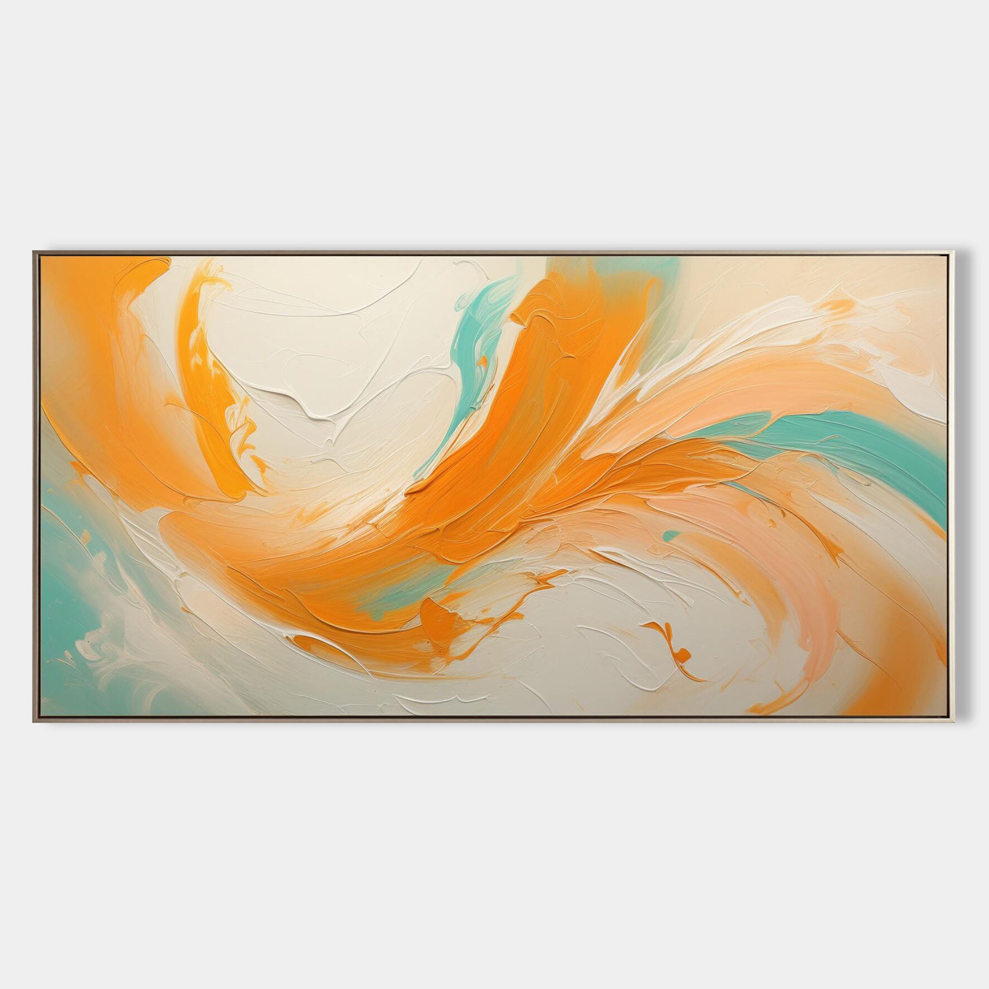 Large Orange and Beige Textured Wall Painting Hermès Orange Abstract Art Orange Textured Wall Art