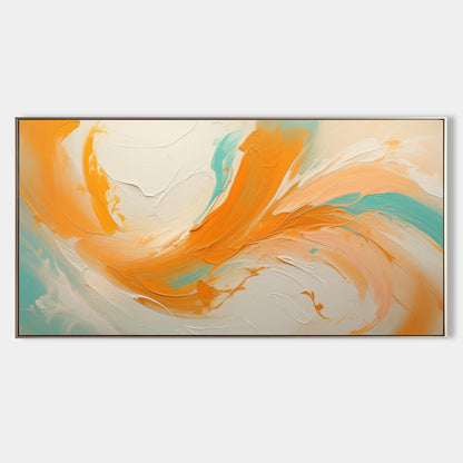 Large Orange and Beige Textured Wall Painting Hermès Orange Abstract Art Orange Textured Wall Art