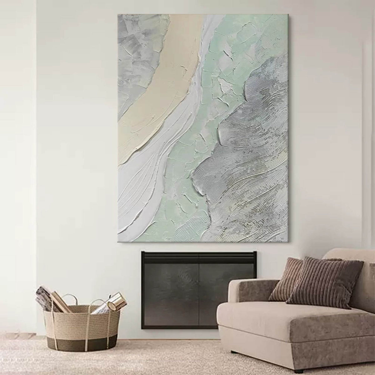Gray Textured Abstract Canvas Painting Gray Art On Canvas Gray Texture ...