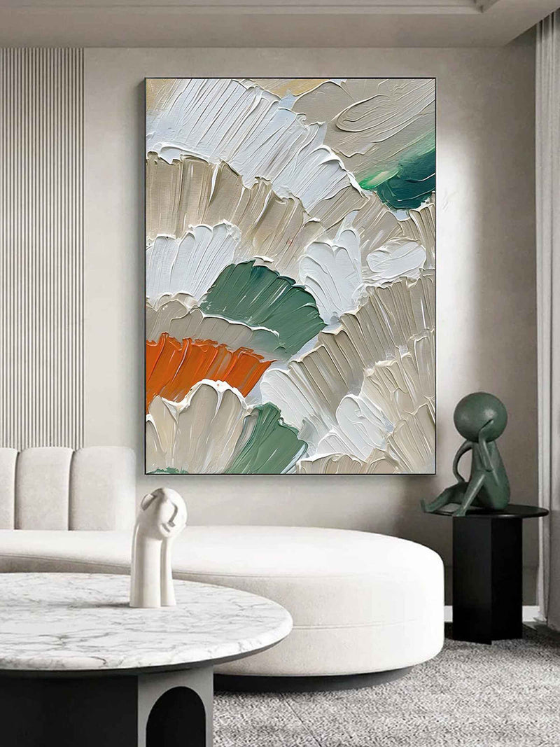 Abstract Colorful Oil Painting Heavy Textured Canvas Art Modern Abstract Wall Art For Sale