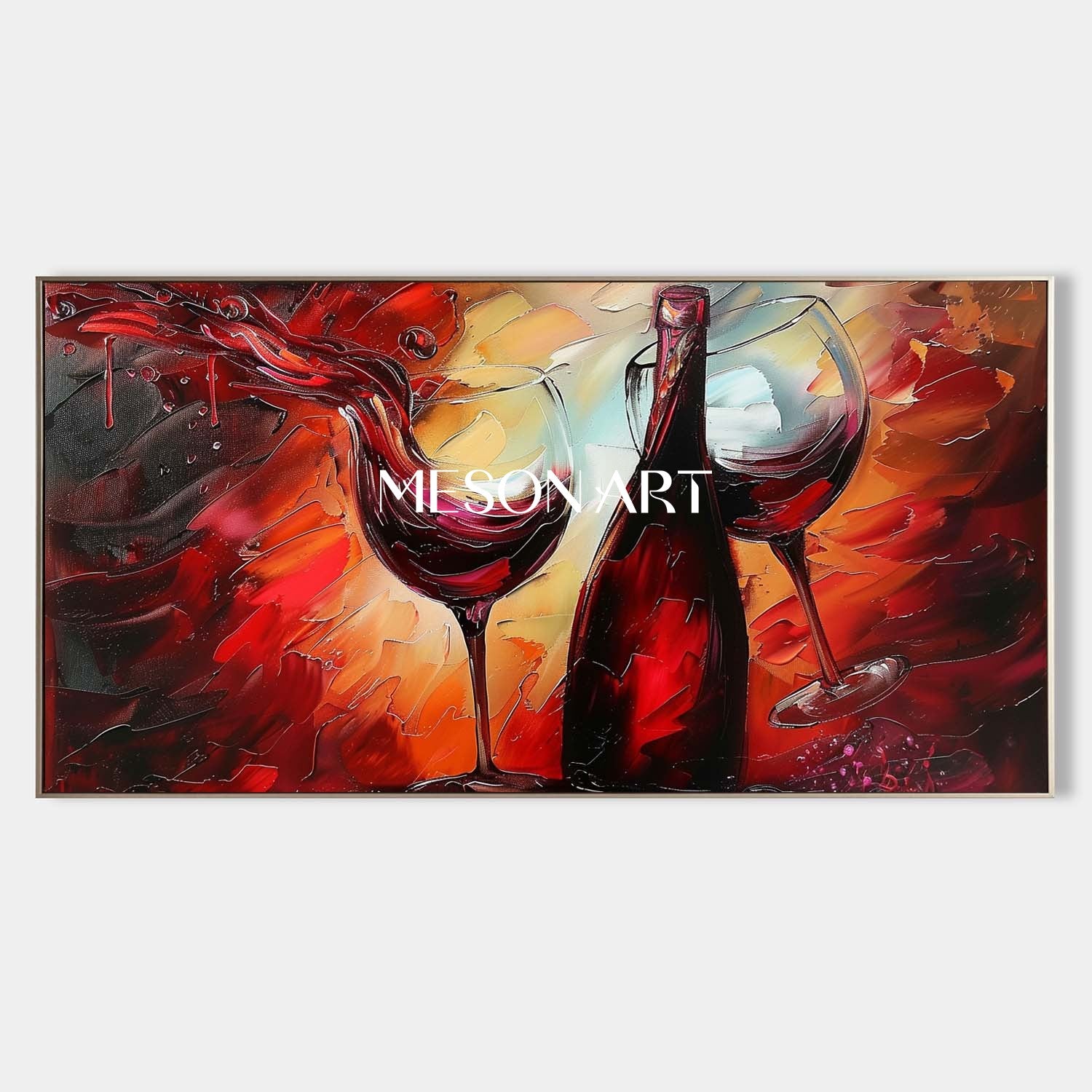 Large Red Wine Abstract Canvas Art For Sale Red Wine Wine Cooler Wall Art Decor Wine Cooler Decor Painting