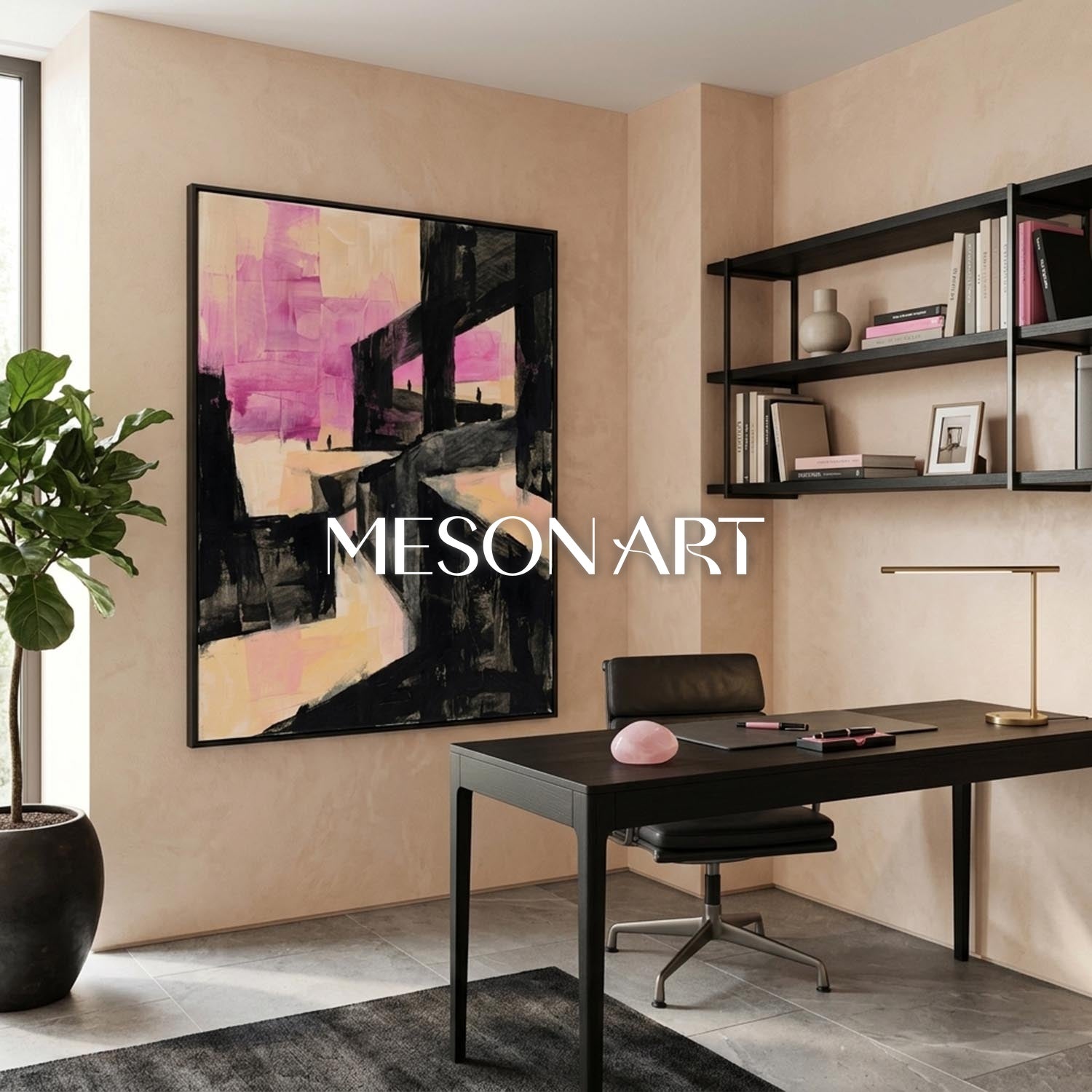 Colorful Pop Art Painting With Geometric Shapes For Modern Living Room Decor