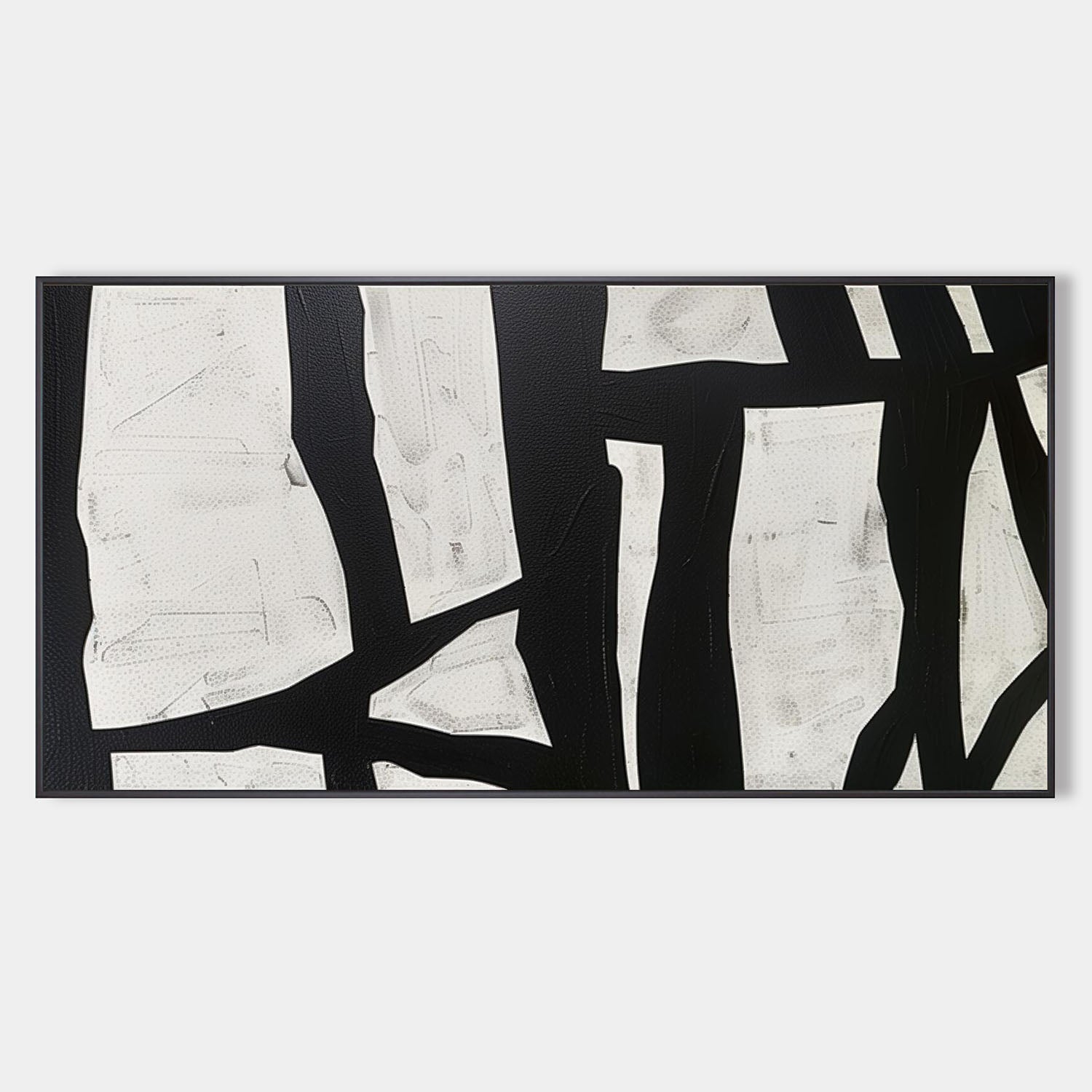 Extra Large Black and White Abstract Wall Art Decor Black and White Art on Canvas Black and White Oil Painting