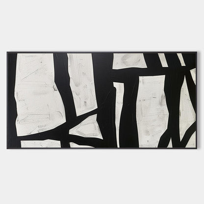 Extra Large Black and White Abstract Wall Art Decor Black and White Art on Canvas Black and White Oil Painting