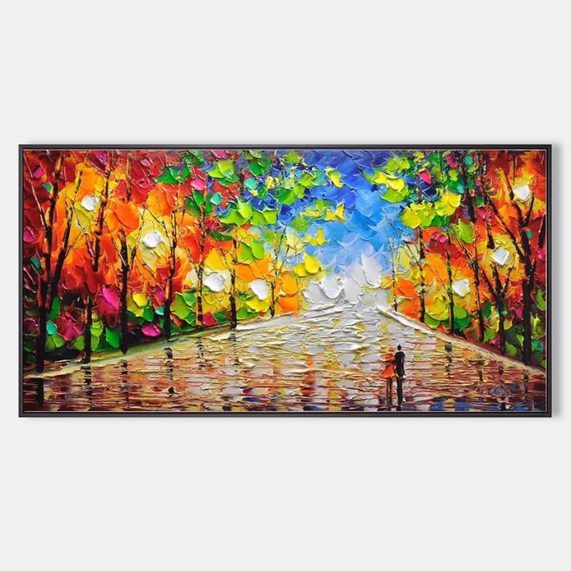 Large Palette Knife Abstract Canvas Paintings Colorful Textured Painting Living Room Wall Hanging Painting