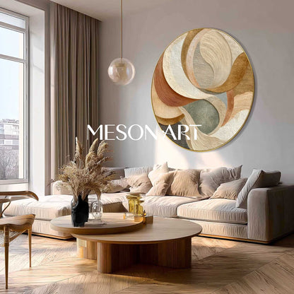 Modern Organic Abstract Wall Art–Neutral&Earth Tone Sculptural Canvas