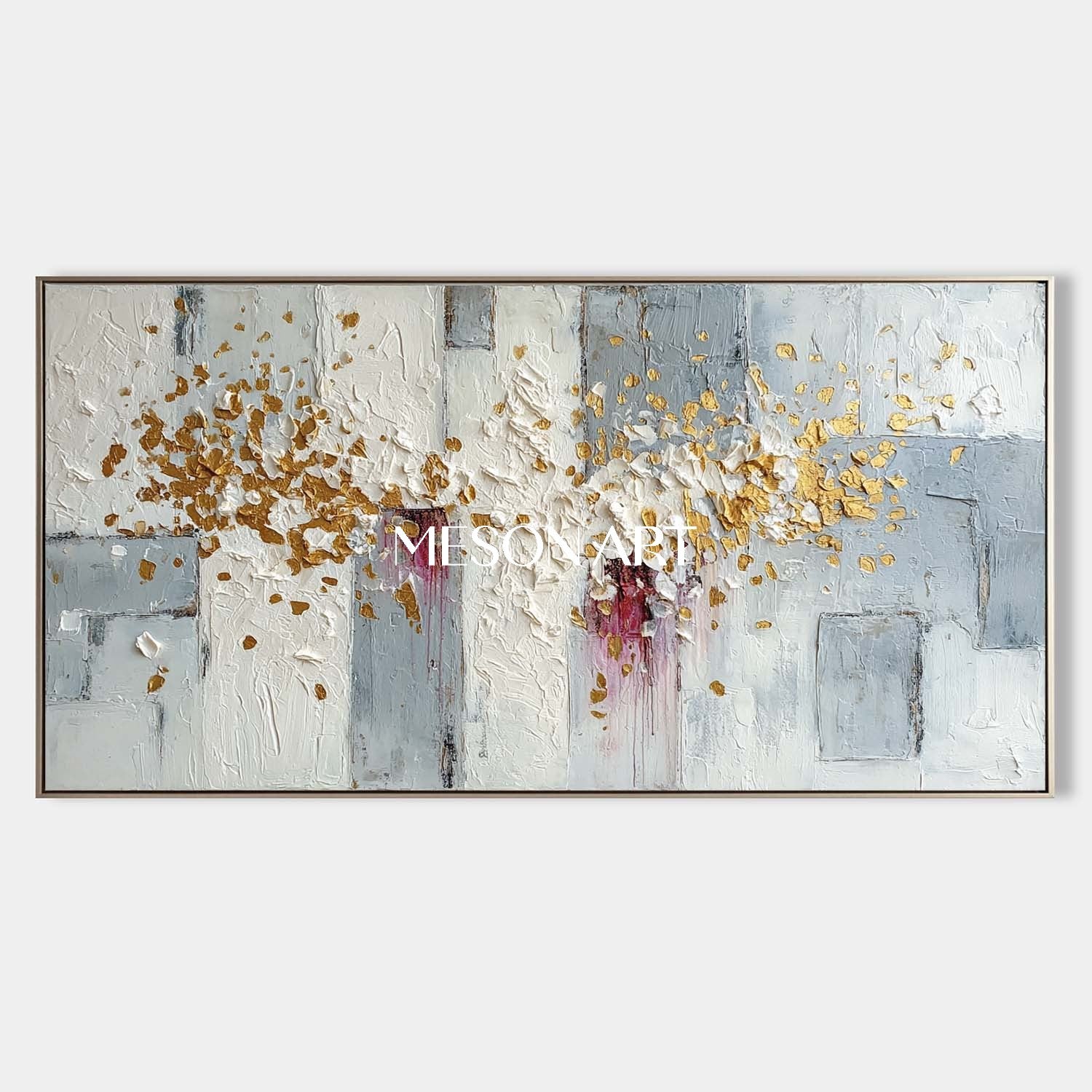 Handmade Large Gold Painting Textured Canvas Abstract Wall Art Decor  