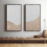 Brown and White Texture Painting Set of 2 Brown and White Minimalist Canvas Wall Art Wabi Sabi Art
