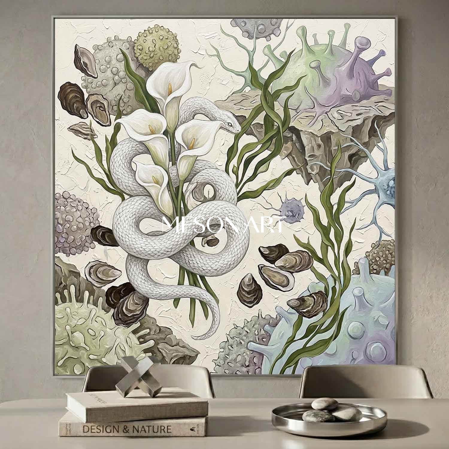 Custom White Biological Surrealism Fine Art Serene Calla Lily Decor