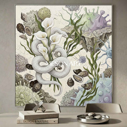 Custom White Biological Surrealism Fine Art Serene Calla Lily Decor